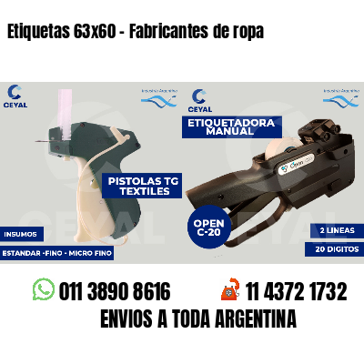 Etiquetas 63x60 - Fabricantes de ropa
