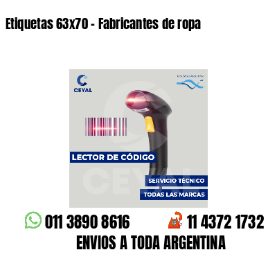 Etiquetas 63x70 - Fabricantes de ropa