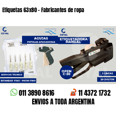 Etiquetas 63x80 - Fabricantes de ropa