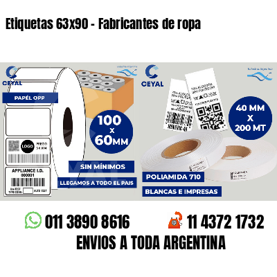 Etiquetas 63x90 - Fabricantes de ropa