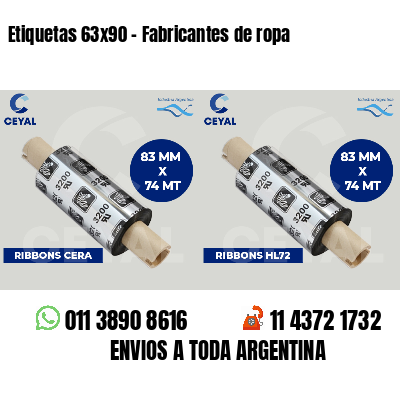 Etiquetas 63x90 - Fabricantes de ropa