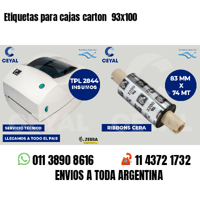 Etiquetas para cajas carton  93x100