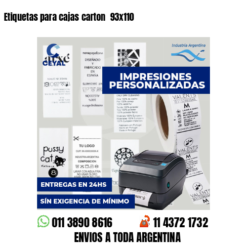 Etiquetas para cajas carton  93x110