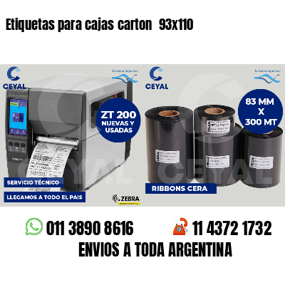 Etiquetas para cajas carton  93x110