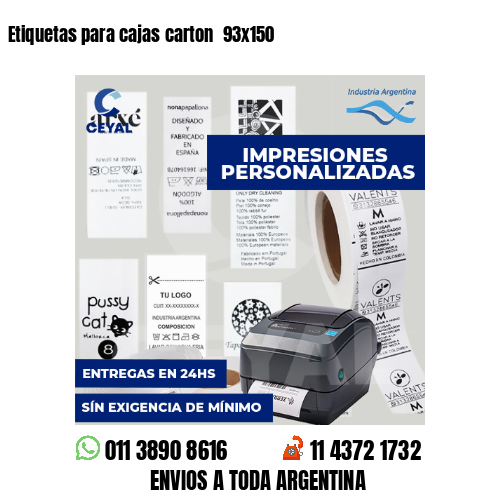 Etiquetas para cajas carton  93x150