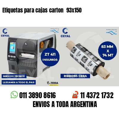 Etiquetas para cajas carton  93x150