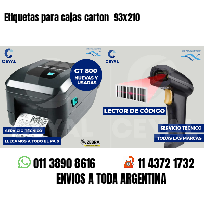 Etiquetas para cajas carton  93x210