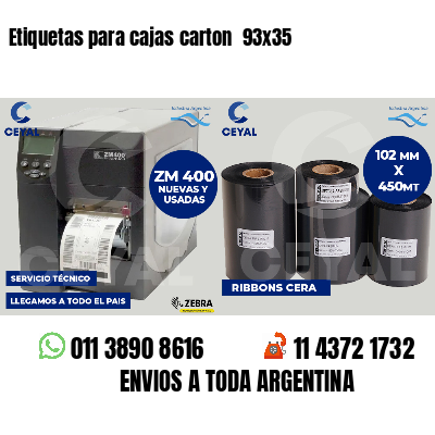 Etiquetas para cajas carton  93x35