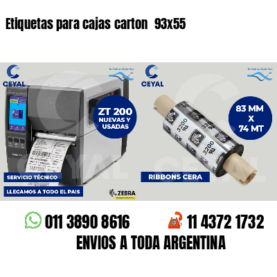 Etiquetas para cajas carton  93x55