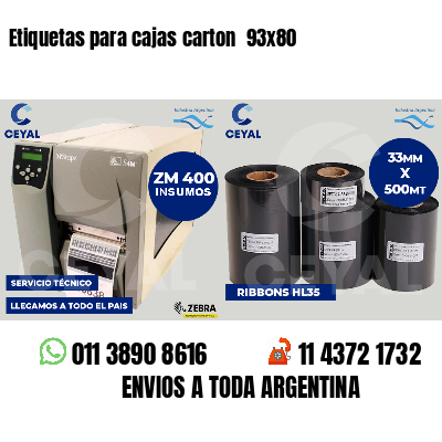 Etiquetas para cajas carton  93x80