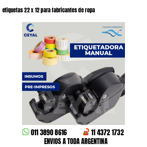 etiquetas 22 x 12 para fabricantes de ropa