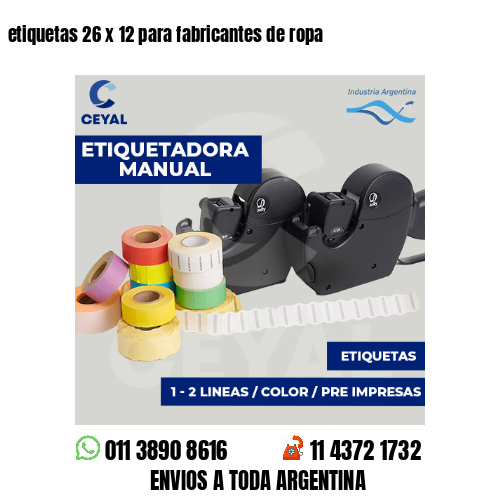 etiquetas 26 x 12 para fabricantes de ropa