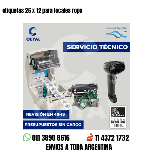 etiquetas 26 x 12 para locales ropa