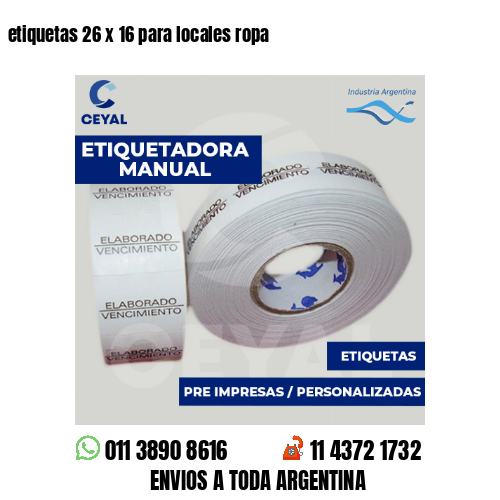 etiquetas 26 x 16 para locales ropa
