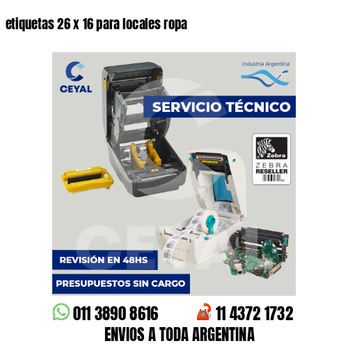 etiquetas 26 x 16 para locales ropa