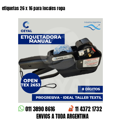 etiquetas 26 x 16 para locales ropa