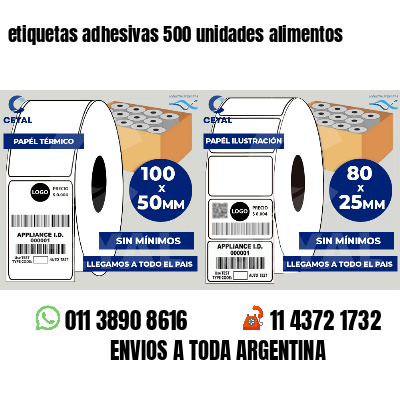 etiquetas adhesivas 500 unidades alimentos