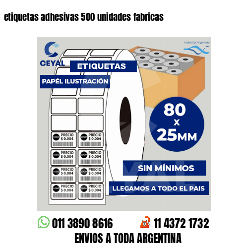 etiquetas adhesivas 500 unidades fabricas