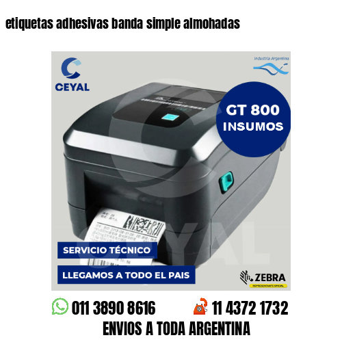 etiquetas adhesivas banda simple almohadas