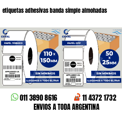 etiquetas adhesivas banda simple almohadas