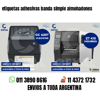 etiquetas adhesivas banda simple almohadones