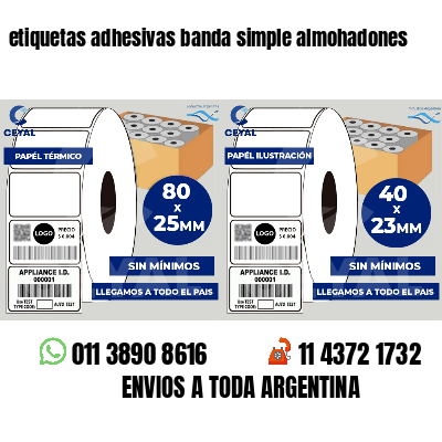 etiquetas adhesivas banda simple almohadones