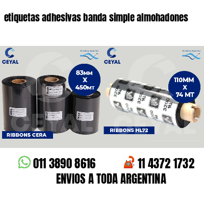 etiquetas adhesivas banda simple almohadones