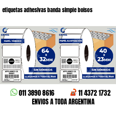 etiquetas adhesivas banda simple bolsos