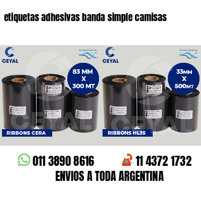 etiquetas adhesivas banda simple camisas