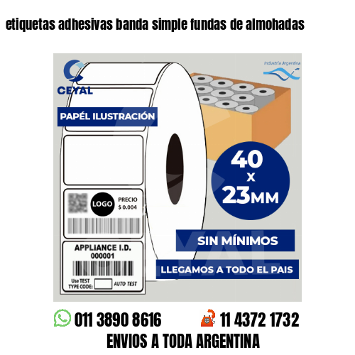 etiquetas adhesivas banda simple fundas de almohadas