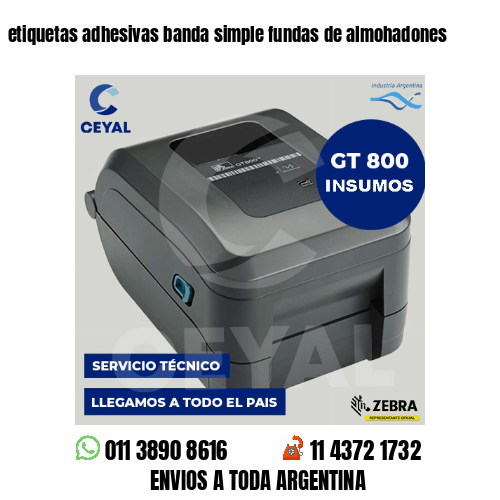 etiquetas adhesivas banda simple fundas de almohadones