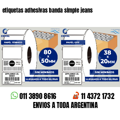 etiquetas adhesivas banda simple jeans