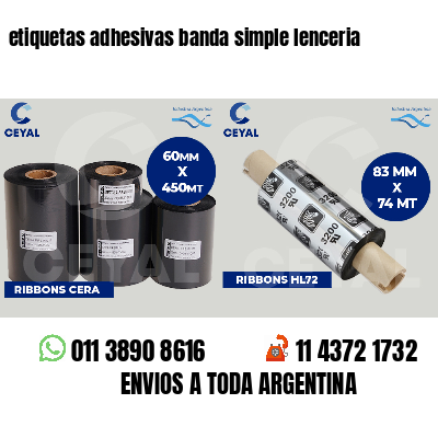 etiquetas adhesivas banda simple lenceria