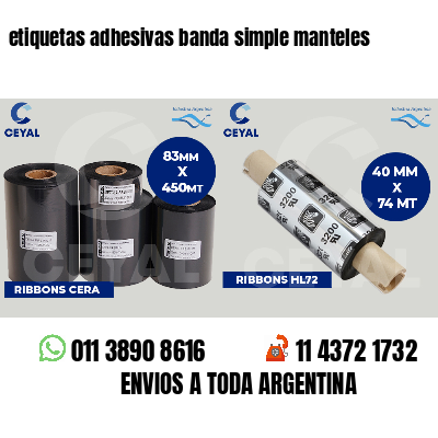 etiquetas adhesivas banda simple manteles