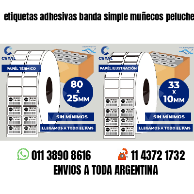 etiquetas adhesivas banda simple muñecos peluche