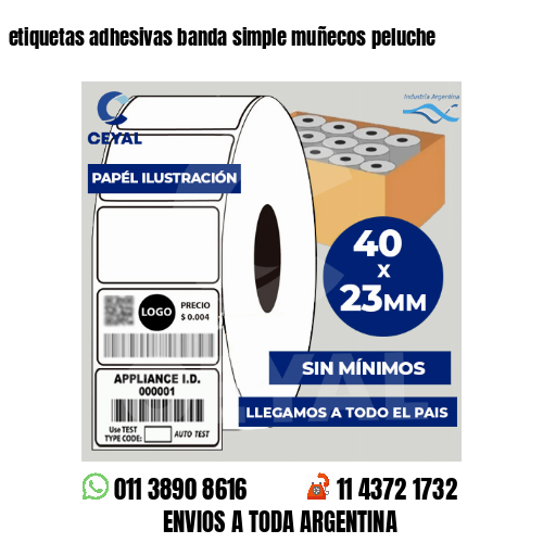 etiquetas adhesivas banda simple muñecos peluche