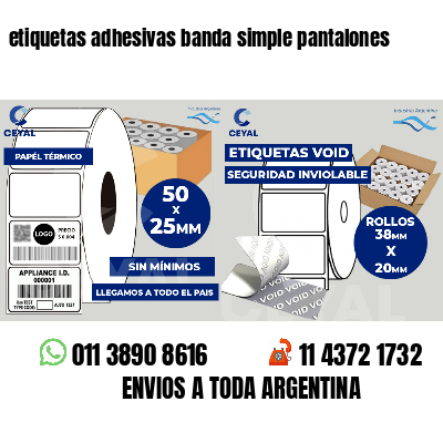 etiquetas adhesivas banda simple pantalones