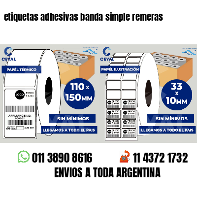 etiquetas adhesivas banda simple remeras