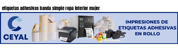 etiquetas adhesivas banda simple ropa interior mujer