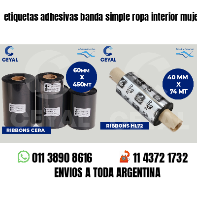 etiquetas adhesivas banda simple ropa interior mujer