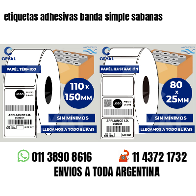 etiquetas adhesivas banda simple sabanas