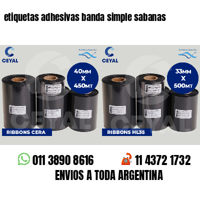 etiquetas adhesivas banda simple sabanas