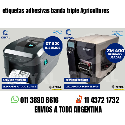 etiquetas adhesivas banda triple Agricultores