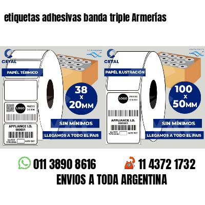 etiquetas adhesivas banda triple Armerías