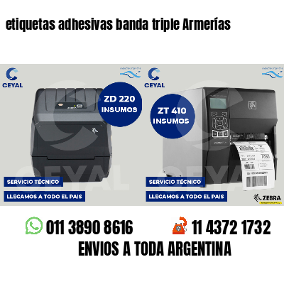 etiquetas adhesivas banda triple Armerías