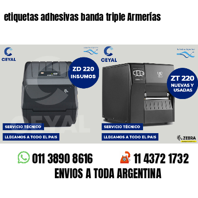 etiquetas adhesivas banda triple Armerías