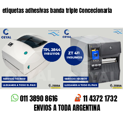 etiquetas adhesivas banda triple Concecionaria