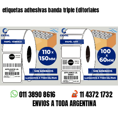 etiquetas adhesivas banda triple Editoriales