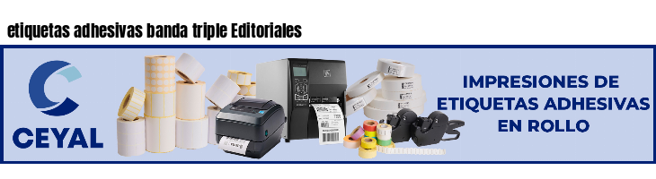 etiquetas adhesivas banda triple Editoriales