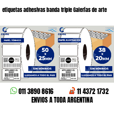 etiquetas adhesivas banda triple Galerías de arte